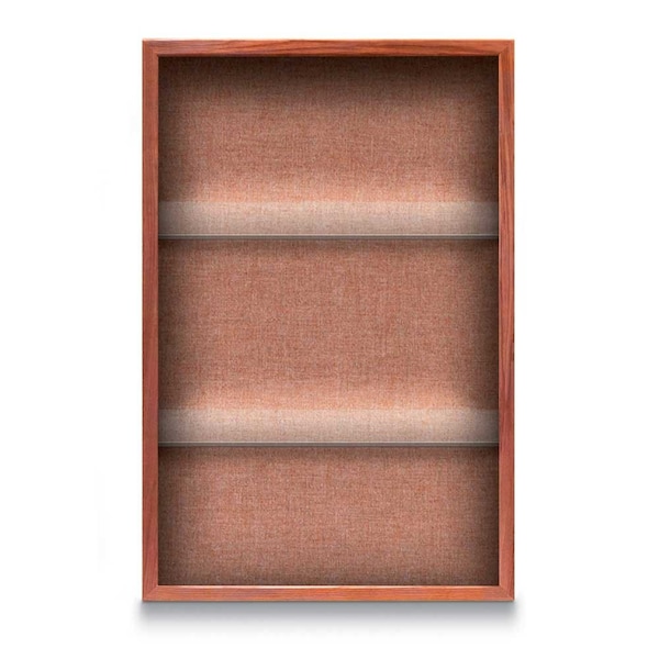 Outdoor Enclosed Combo Board, 48"x36", Satin Frame/Burgundy & Cobalt